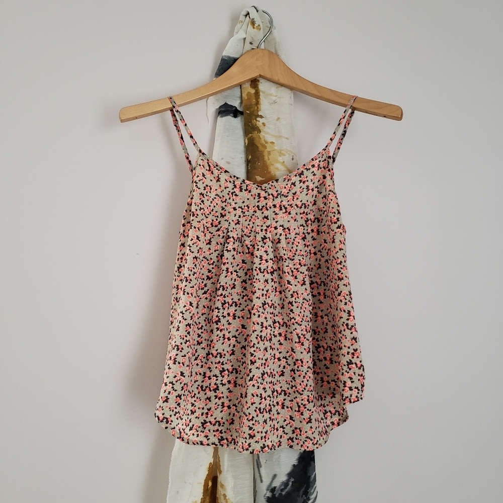 Forever 21 cami slip top pink floral size small